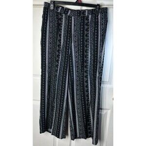 Woman Within Size 20WP Pull On Pants Elastic Waist Geo Stripe 100% Rayon